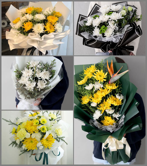 山东莱芜莱城区大王庄镇小下河村白事花束代送